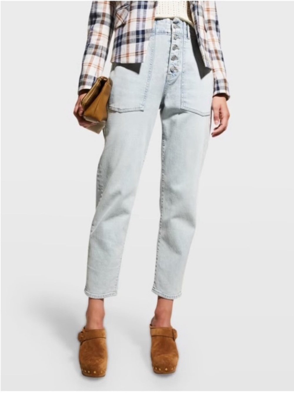 Veronica Beard Arya Cargo Straight High Rise Jeans